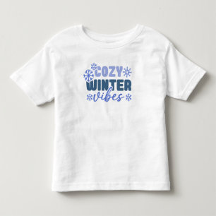 コージーウィンタービーブススノーフレークタイポグラフィ トドラーTシャツ