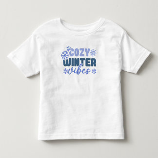 コージーウィンタービーブススノーフレークタイポグラフィ トドラーTシャツ
