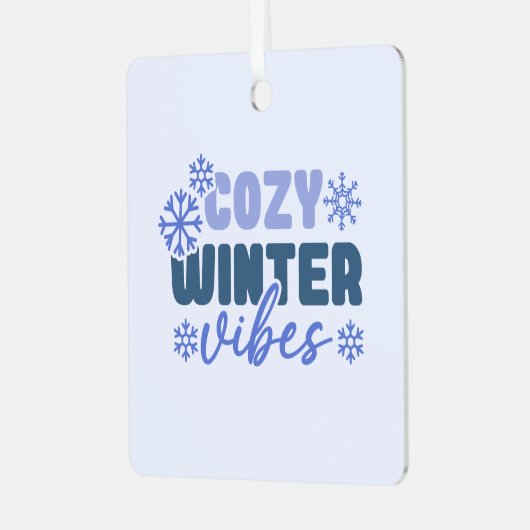 コージーウィンタービーブススノーフレークタイポグラフィ メタルオーナメント (正面左)
