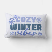 コージーウィンタービーブススノーフレークタイポグラフィ ランバークッション (正面)