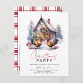 コージーウィンターファームカントリーチキンクリスマスパーティー ポストカード (正面/裏面)
