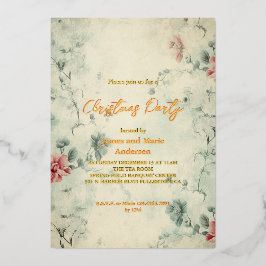 コージーウィンターフローラクリスマスパーティー 箔招待状