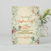 コージーウィンターフローラクリスマスパーティー 箔招待状 (立ち正面)