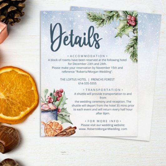 コージーウィンターホットココアスノーリー結婚ズ詳細 エンクロージャーカード