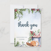 コージーウィンターホットココアスノーリー結婚ズ サンキューカード (正面)