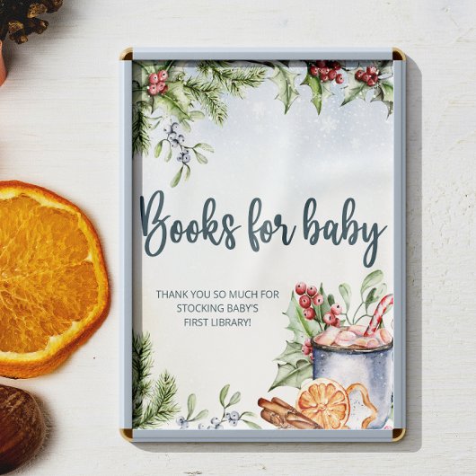 コージーウィンターホットココア雪の本ベビーポスター ポスター