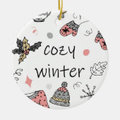 コージーウィンターホリデイセラミックオーナメント セラミックオーナメント (正面)