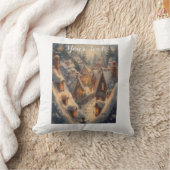 コージーウィンターマウンテンシーン装飾用クッション- 16インチx 16 クッション (ブランケット)