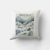 コージーウィンターマウンテンシーン装飾用クッション- 16インチx 16 クッション (裏面)