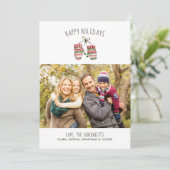 コージーウィンターミッテンスハッピーホリデーズファミリーフォト シーズンカード (スタンド正面)