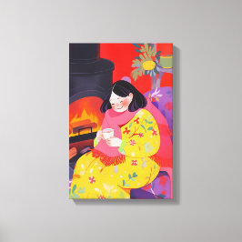 コージーウィンターモーニング キャンバスプリント