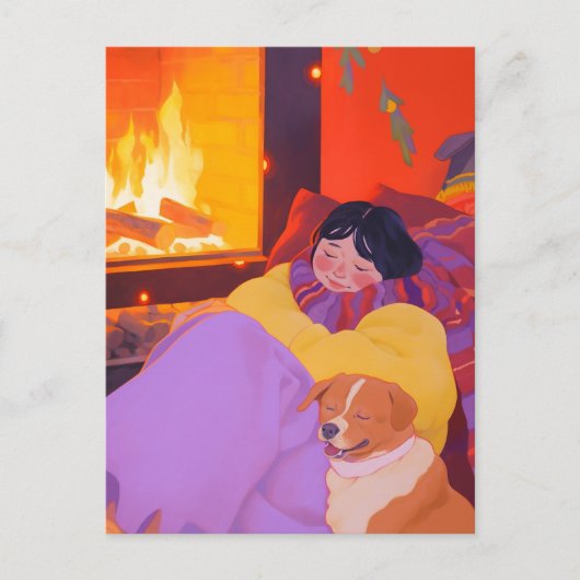 コージーウィンターモーニング ポストカード (正面)