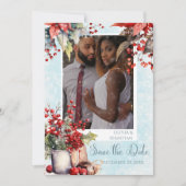 コージーウィンターローワンベリーブーケフォト結婚ズ セーブザデート (正面)