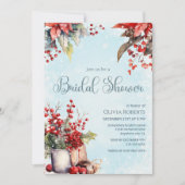 コージーウィンターローワンベリーブーケブライダルシャワー 招待状 (正面)