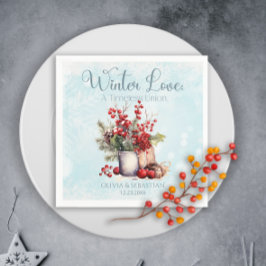 コージーウィンターローワンベリーブーケ結婚ーズ スタンダードカクテルナプキン