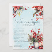 コージーウィンターローワンベリーブーケ結婚ーズ 招待状 (正面)