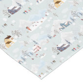 コージーウィンターワンダーランドアイススケートで滑るビレッジパターン ショートテーブルランナー (コーナー)