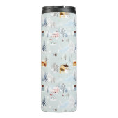 コージーウィンターワンダーランドアイススケートで滑るビレッジパターン タンブラー (裏面)