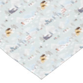 コージーウィンターワンダーランドアイススケートで滑るビレッジパターン テーブルクロス (アングル)