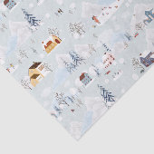 コージーウィンターワンダーランドアイススケートで滑るビレッジパターン 薄葉紙 (詳細)