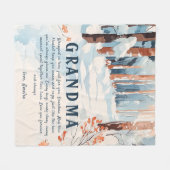 コージーウィンターワンダーランド祖母 フリースブランケット (正面(横))