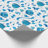 コージーウィンター衣服の水色 ラッピングペーパー (角)