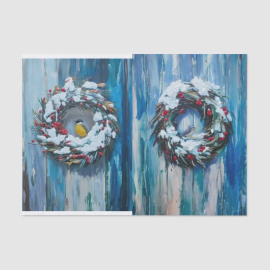 コージーウェルカムウィンターリース&バード 薄葉紙 (正面)