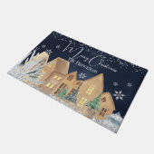 コージーウォーターカラーウィンタービレッジクリスマス ドアマット (アングル)