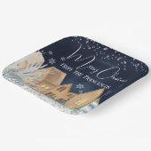 コージーウォーターカラーウィンタービレッジクリスマス ペーパープレート (傾斜あり)