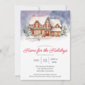 コージーウォーターカラーホームフォーザホリデイズパーティー シーズンカード (正面)