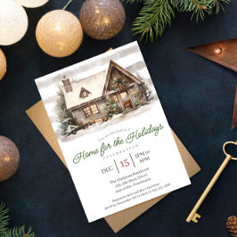 コージーウォーターカラーホームフォーザホリデイズパーティー シーズンカード