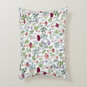 コージーウォーターカラーマッシュルームパターン アクセントクッション (正面(垂直))