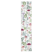 コージーウォーターカラーマッシュルームパターン ショートテーブルランナー (正面)