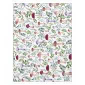 コージーウォーターカラーマッシュルームパターン   テーブルクロス (正面)