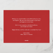 コージーウォーターカラーレッドウィンターコテージハッピーホリデイズ 箔シーズンカード (裏面)