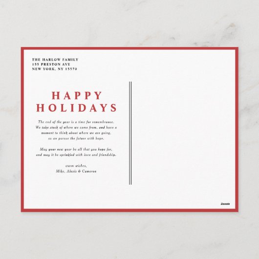 コージーウォーターカラーレッドホリデイコテージ写真 シーズンポストカード (裏面)