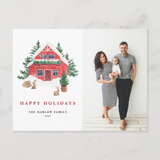 コージーウォーターカラーレッドホリデイコテージ写真 シーズンポストカード (正面)