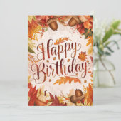 コージーウッドランドウィッシュオータム秋ハッピーバースデー カード (スタンド正面)