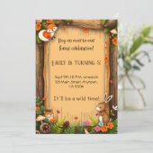 コージーウッドランドクリターズフォレスト誕生日招待状 招待状 (スタンド正面)