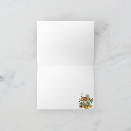 コージーウッドランドコテージコアウッドハート結婚ズ サンキューカード (内部)