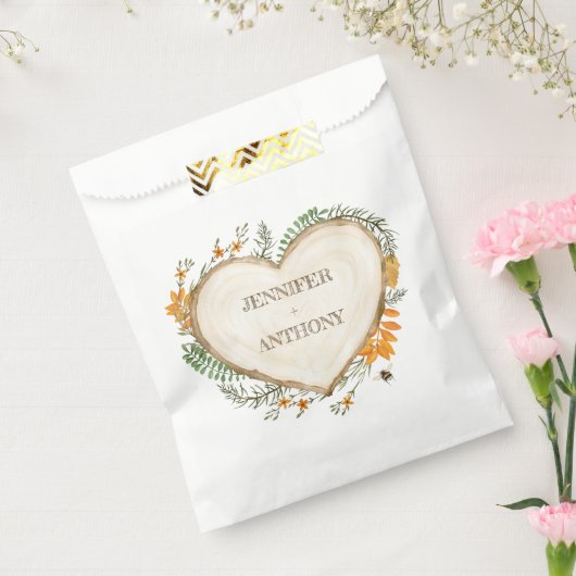 コージーウッドランドコテージコアウッドハート結婚ズ フェイバーバッグ (封をした状態)