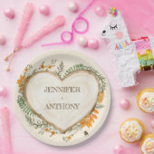 コージーウッドランドコテージコアウッドハート結婚ズ ペーパープレート (パーティー)