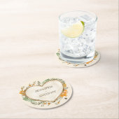 コージーウッドランドコテージコアウッドハート結婚ズ ラウンドペーパーコースター (インサイチュ)