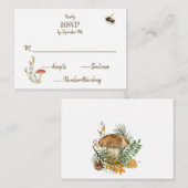 コージーウッドランドコテージコアウッドハートRSVP エンクロージャーカード (正面/裏面)
