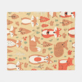 コージーウッドランドフレンズ2 フリースブランケット (正面(横))