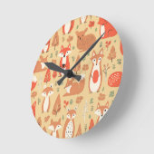 コージーウッドランドフレンズ2 ラウンド壁時計 (傾斜)