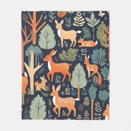 コージーウッドランドフレンズ フリースブランケット