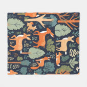 コージーウッドランドフレンズ フリースブランケット (正面(横))