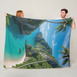 "コージーエスケープススタートここ – ターコイズコーブ心地よい" フリースブランケット