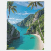 "コージーエスケープススタートここ – ターコイズコーブ心地よい" フリースブランケット (正面)